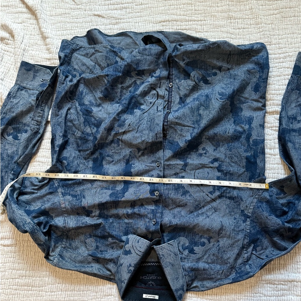 Bugatchi Blue Floral Casual Button Down Shirt